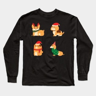 Cute Christmas Dogs Long Sleeve T-Shirt